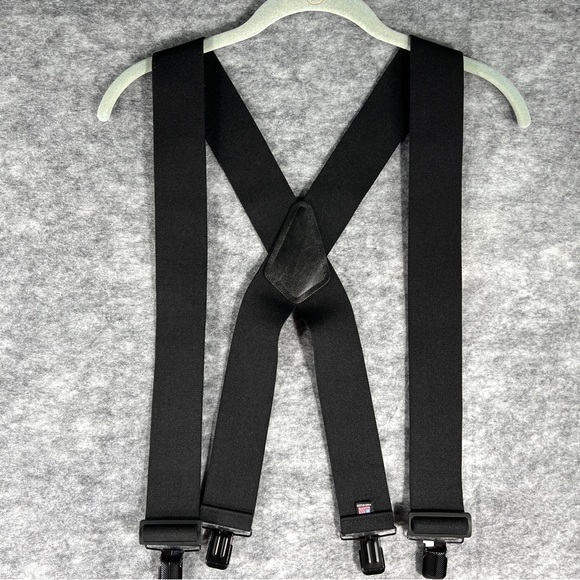 TWO PAIR 2” Clip On Suspenders Made in U.S.A. Black Blue “X” Style Heavy Duty - Picture 4 of 11